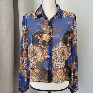 Blue and Gold Blouse
